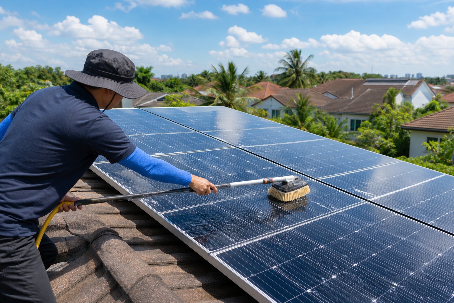 Homeowner checking solar generation on a monitoring app