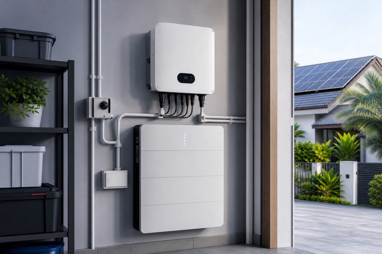Home solar battery unit for an off-grid or hybrid system