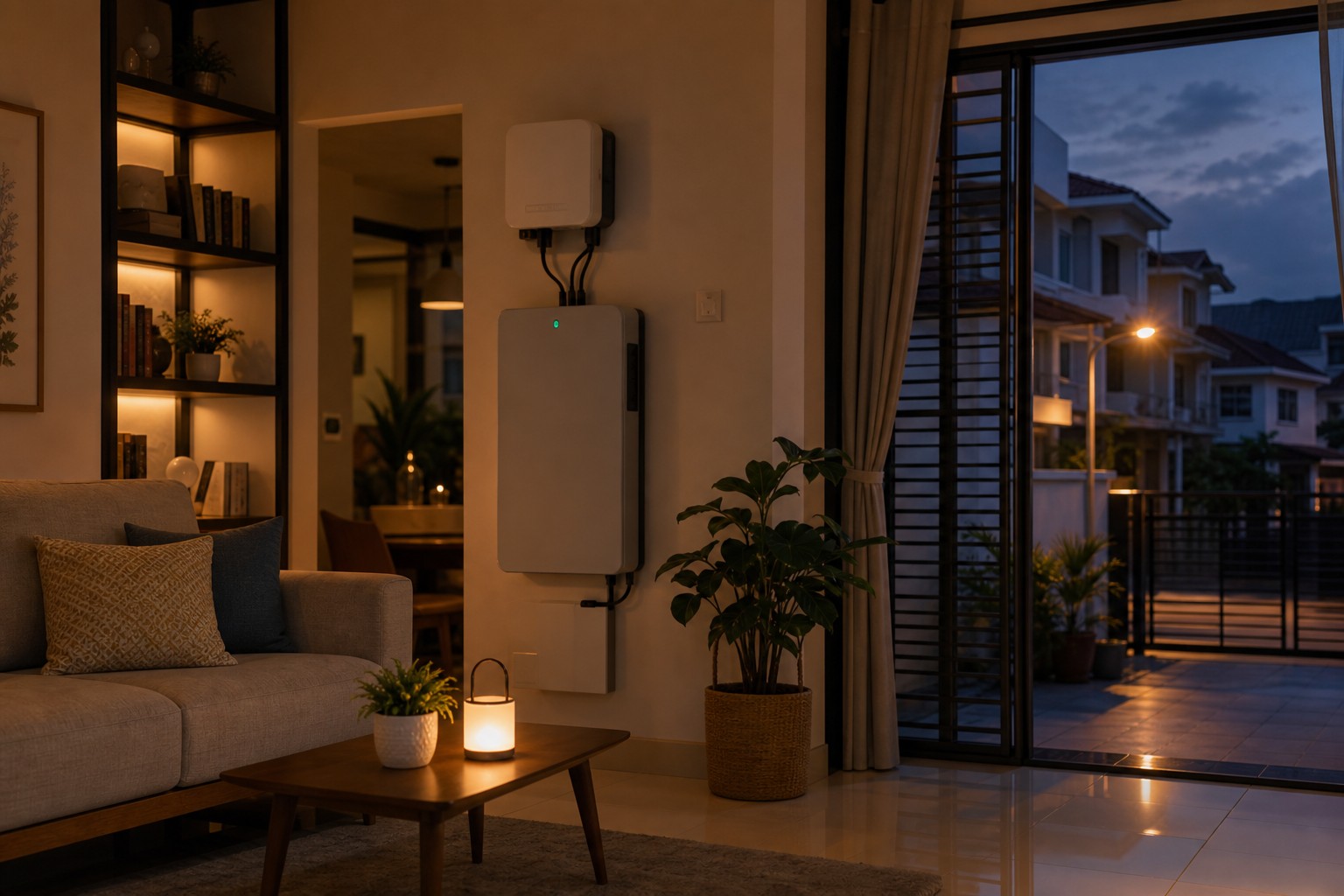 Home battery storage keeping the lights on at night